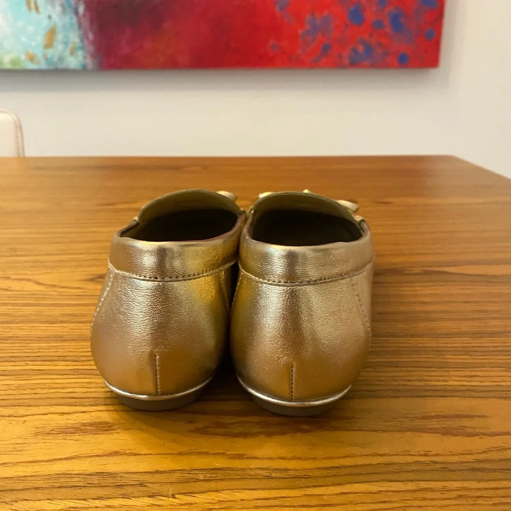 NWT Michael Kors Gold leather Juliette loafers